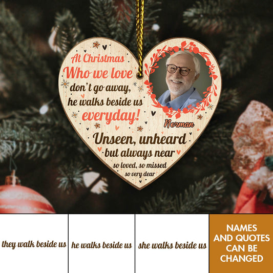 Family - In Loving Memory Robin Christmas Decoration - Personalized Wood Photo Ornament