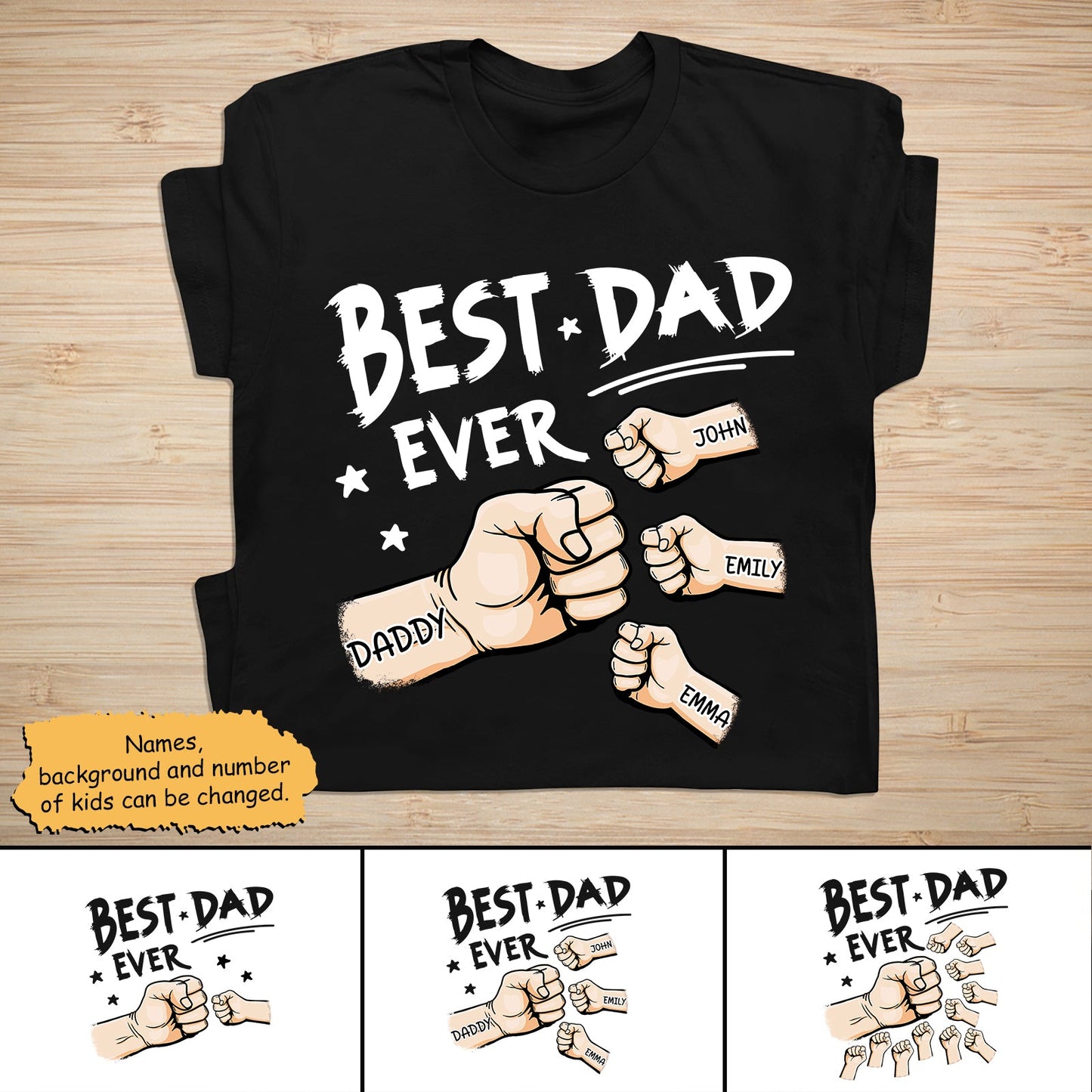 Father - The Best Dad Ever - Personalized Shirt (Ver 2)