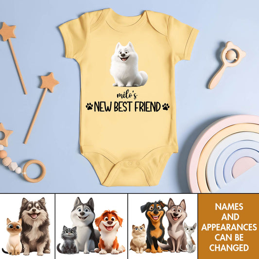 Pet Lovers - New Best Friend - Personalized Baby Onesie