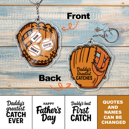 Father - Daddy's Greatest Catch Ever - Personalized Shaking Keychain