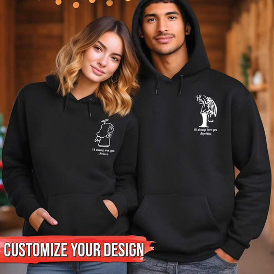 Couple - A Little Angel - Personalized T-shirt, Hoodie & Sweater