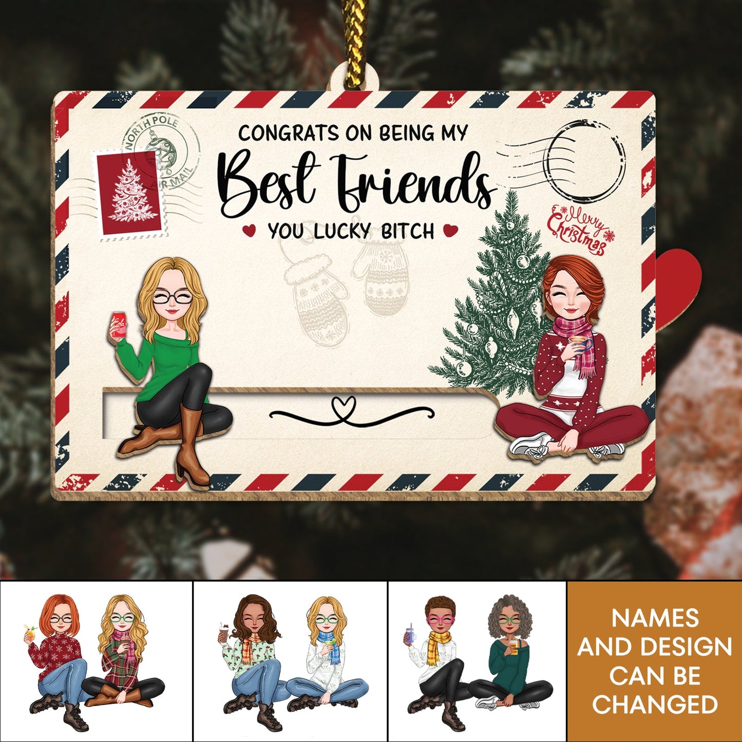 Besties - Congrats On Being My Best Friends - Personalized Slider Card