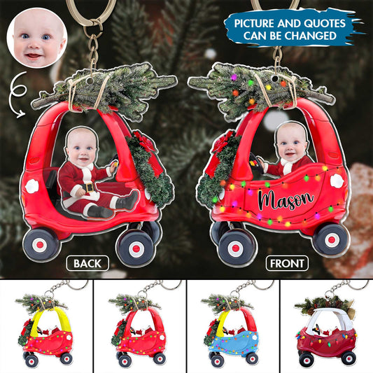 Family - Adorable Newborn Baby - Personalized Custom Photo Shaking Keychain