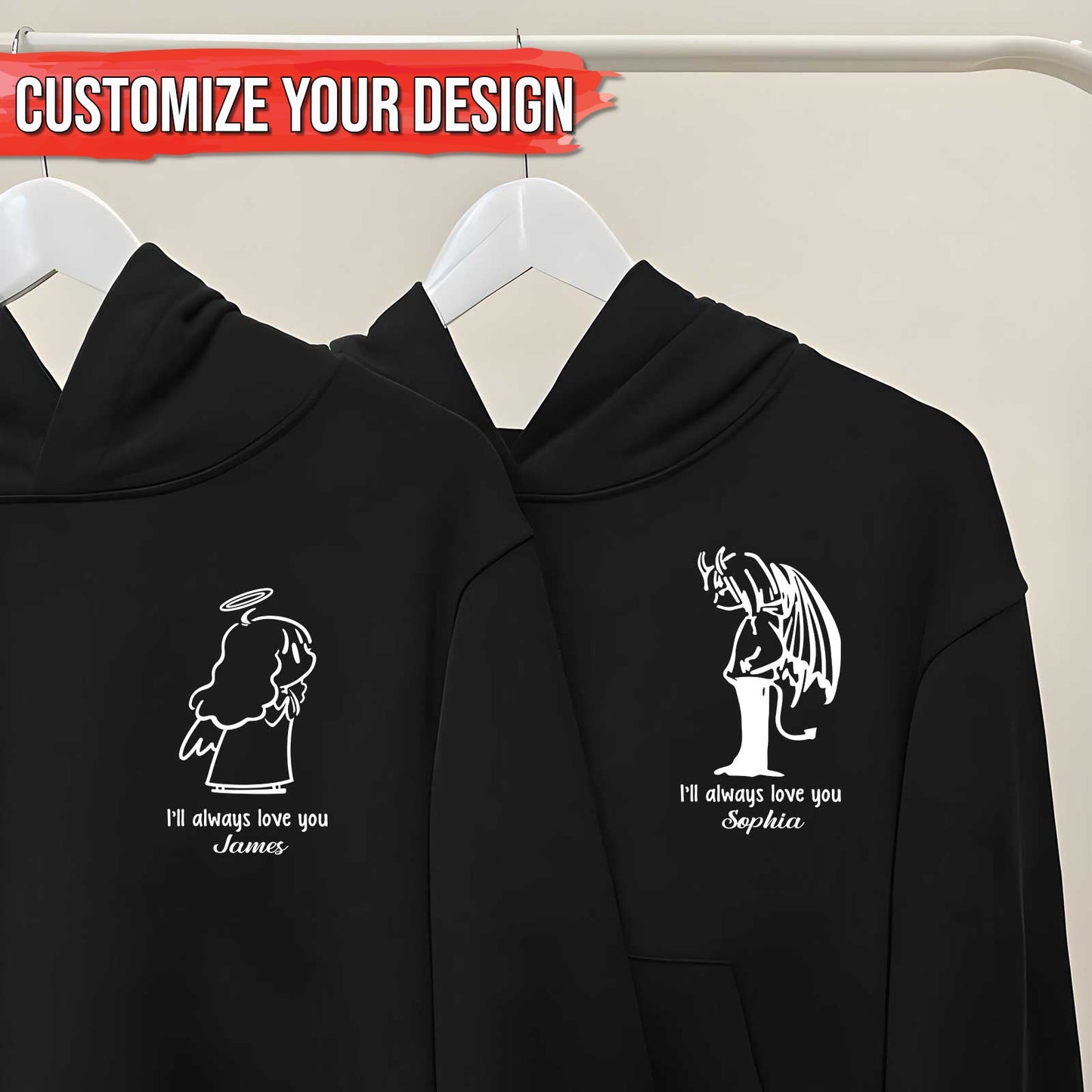 Couple - A Little Angel - Personalized T-shirt, Hoodie & Sweater