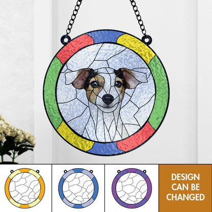 Pet Lovers - Custom Dog Portrait From Photo - Personalized Suncatcher