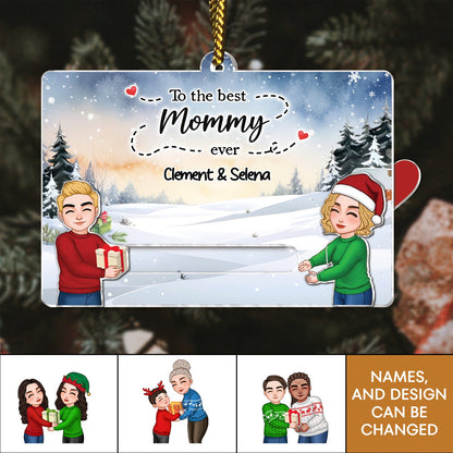 Family - To The Best Grandparents Ever - Personalized Acrylic Slider Card Ornament