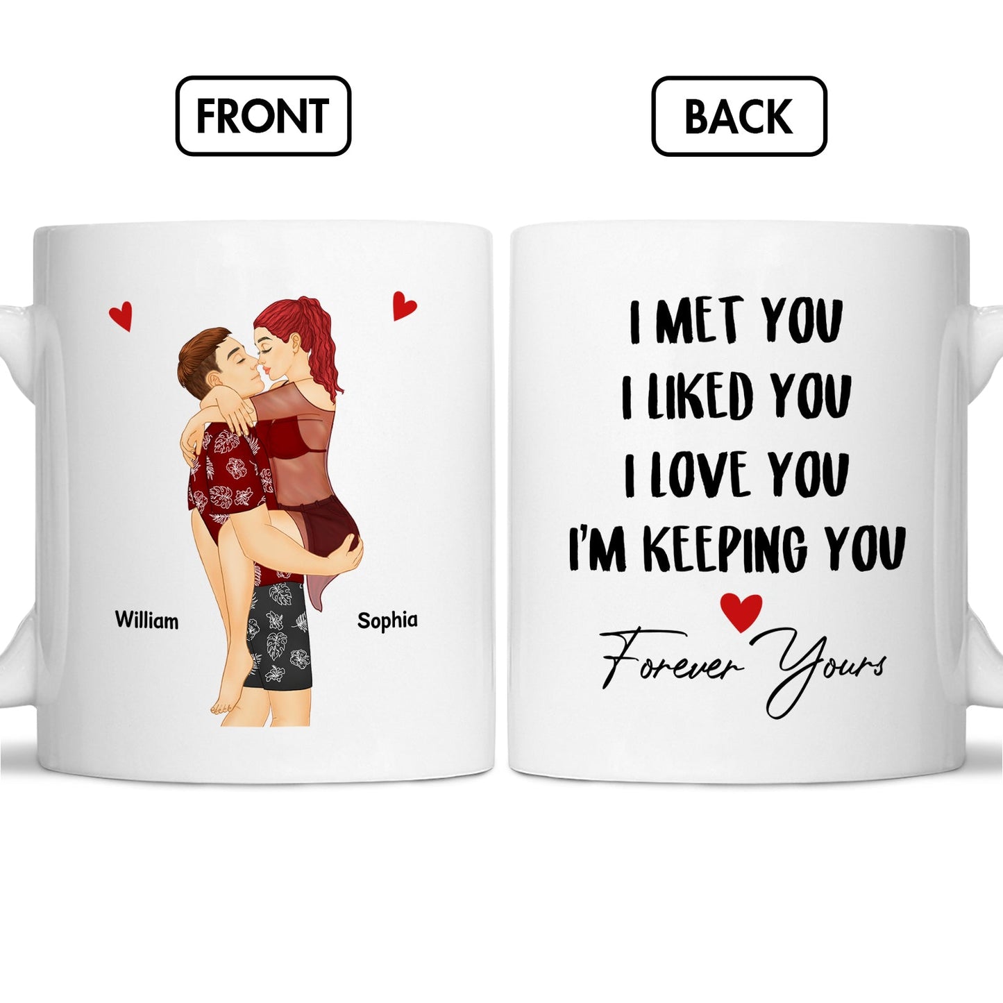 Couple - I Met You I Like You I Love You Keeping You - Personalized Mug Ceramic