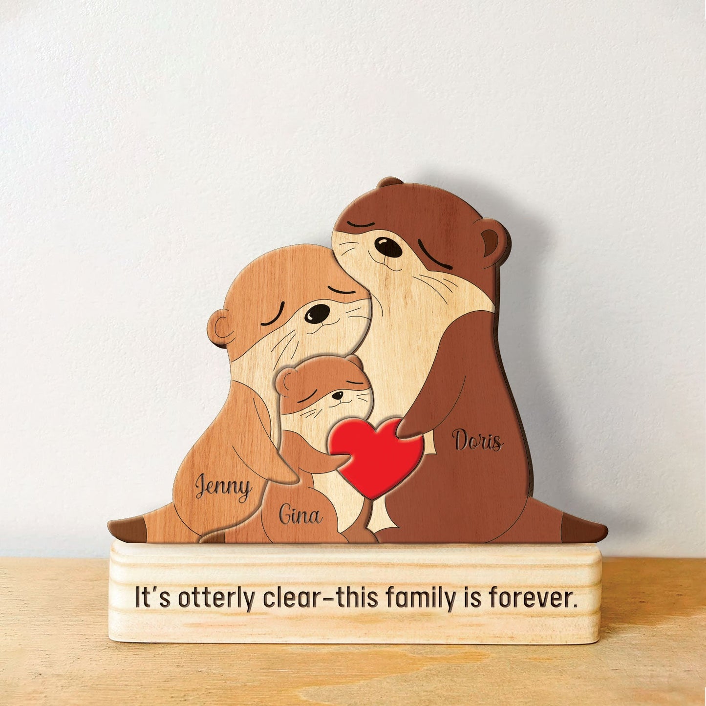 Family - Otter Family - Personalized Wooden Puzzle