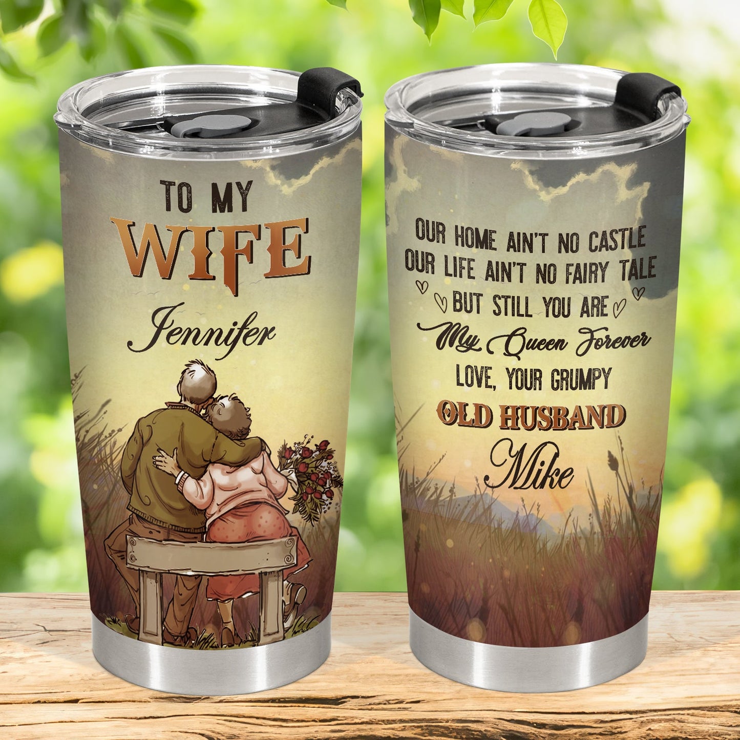 Couple - To My Wife, You Are My Queen Forever - Personalized Custom Tumbler