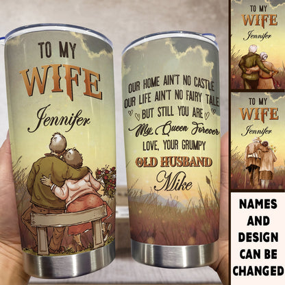 Couple - To My Wife, You Are My Queen Forever - Personalized Custom Tumbler