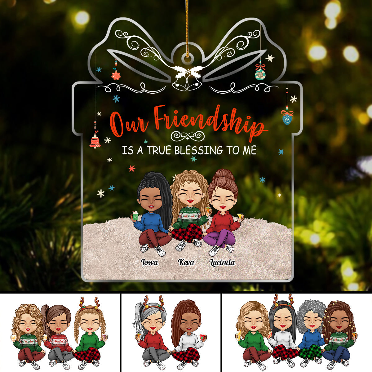 Our Friendship Is A True Blessing To Me - Personalized Acrylic Ornament