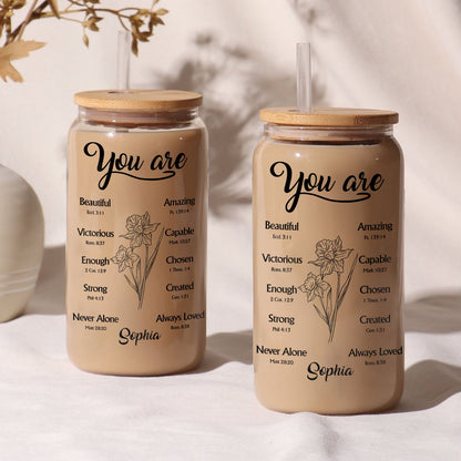 You Are Christian - Personalized Clear Glass Can