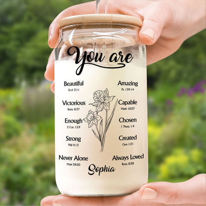 You Are Christian - Personalized Clear Glass Can