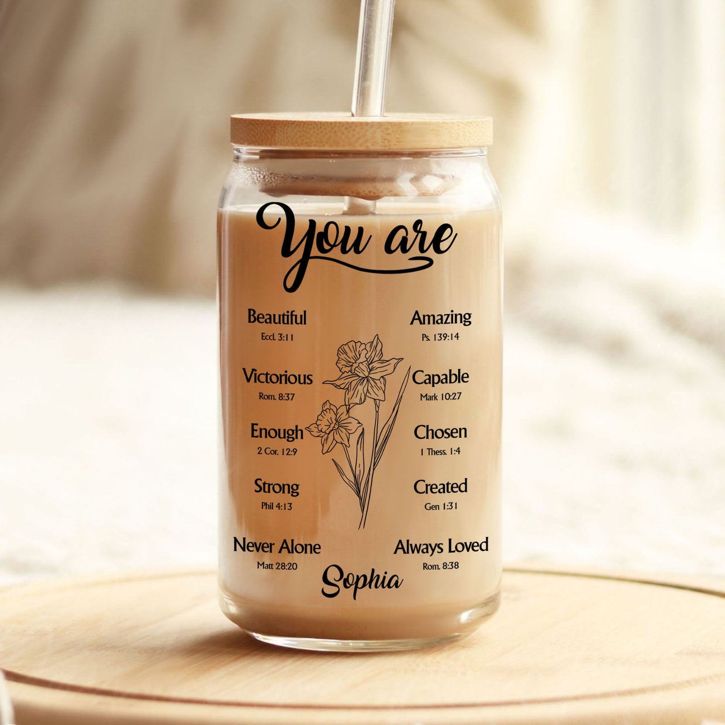 You Are Christian - Personalized Clear Glass Can