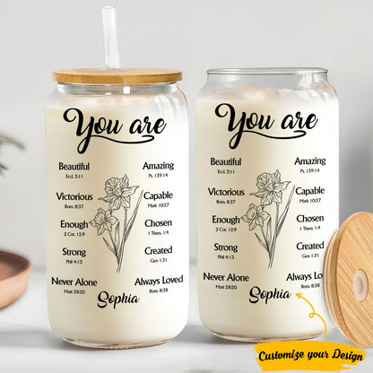 You Are Christian - Personalized Clear Glass Can