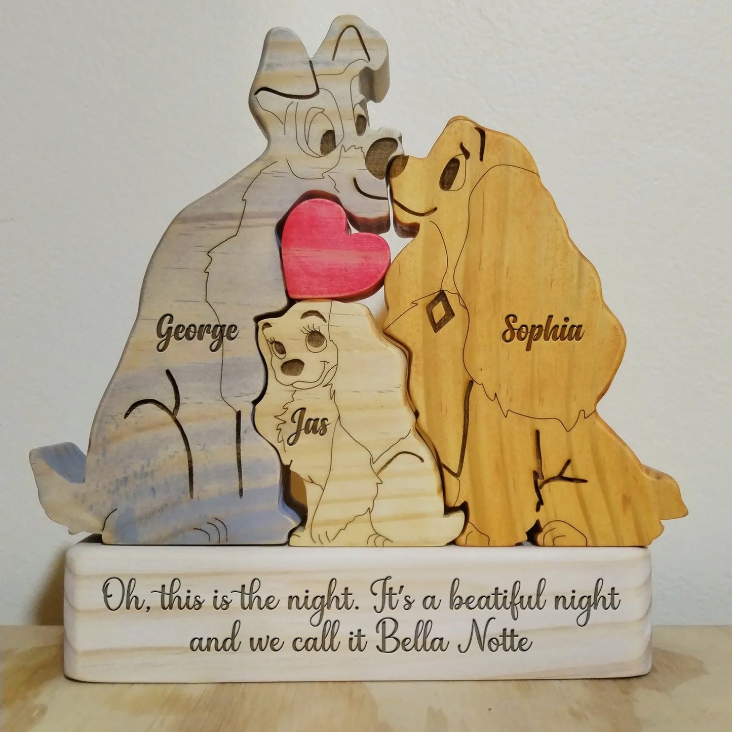 Family - Dog Family Cartoon Version - Personalized Wooden Puzzle