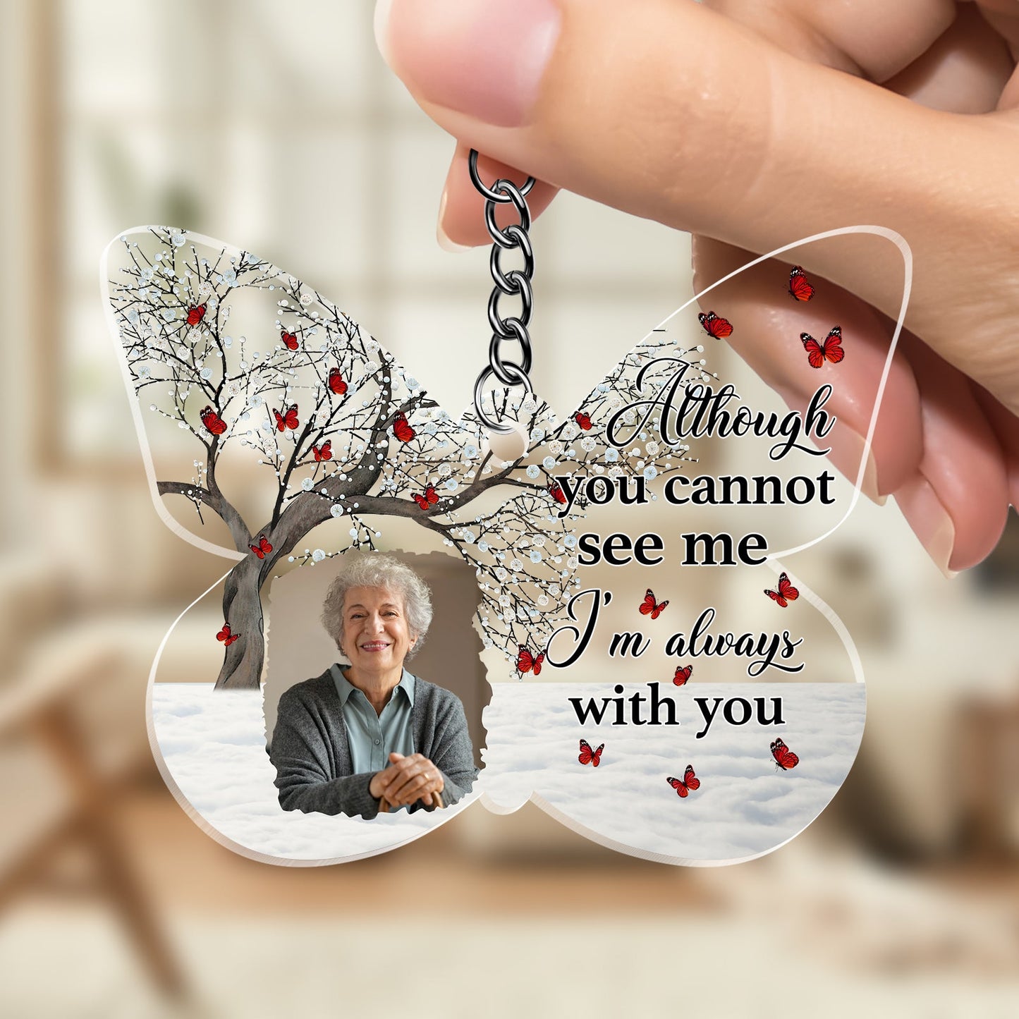 Family - I'm always with you - Personalized Acrylic Photo Keychain