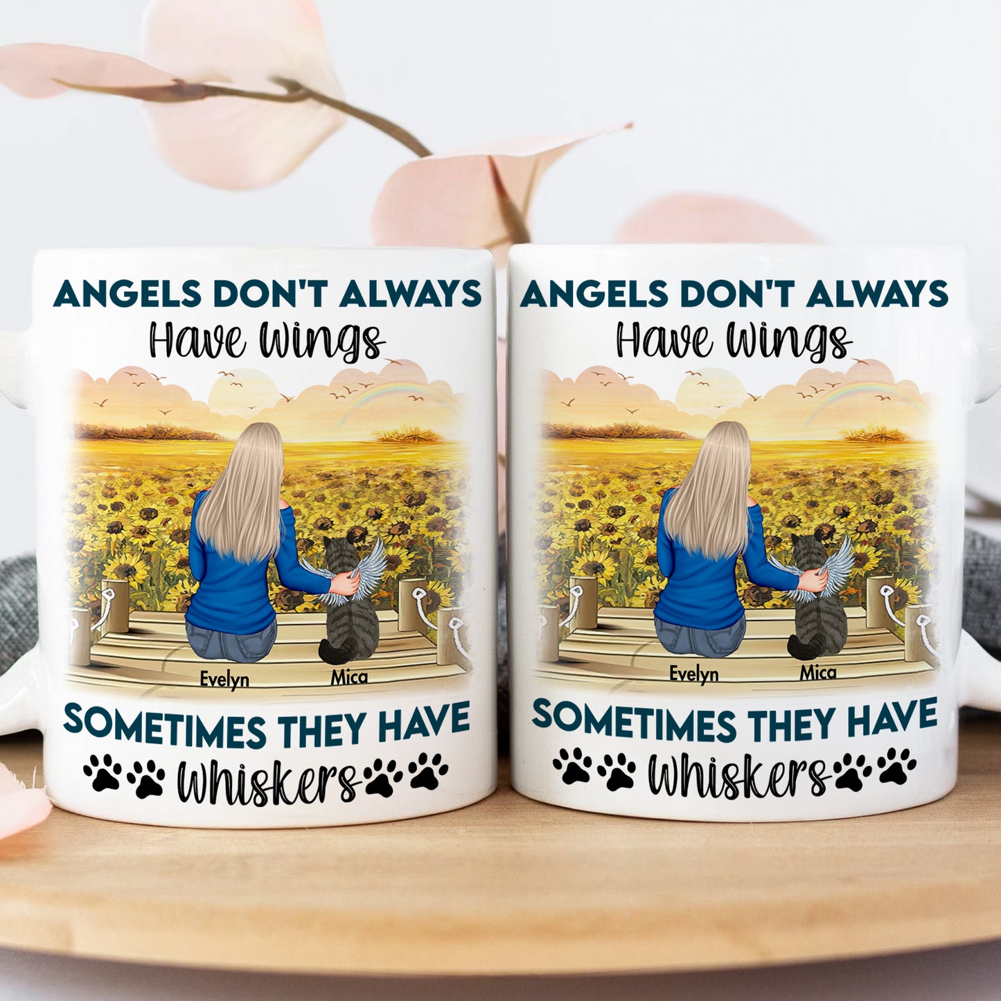 Cat Lovers - Angels Don't Always Have Wings - Personalized Mug