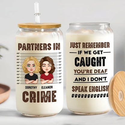 Partner In Crime - Personalized Clear Glass Can