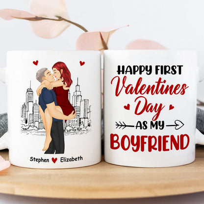 Couple Personalized Custom Accent Mug - Valentine Gift For Husband Wife, Anniversary, First Valentines Together