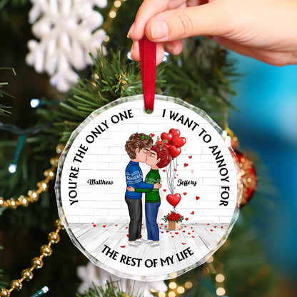 Couple - Annoying For The Rest Of My Life - Personalized Circle Glass Ornament