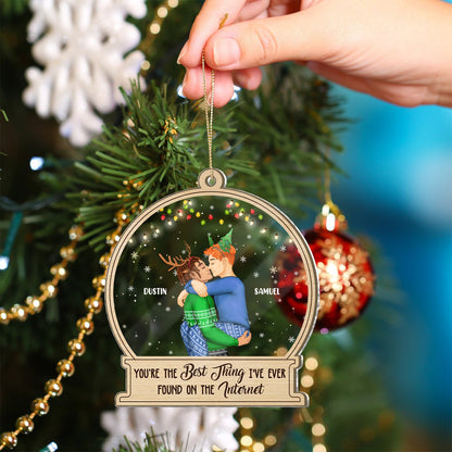 Couple - Kissing Couple Best Thing On The Internet - Personalized 2-Layered Mix Ornament