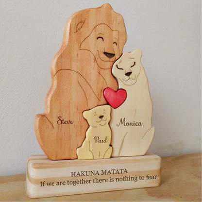 Family - Lion King Family - Personalized Wooden Puzzle