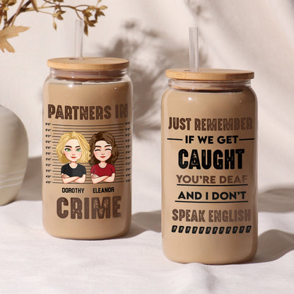 Partner In Crime - Personalized Clear Glass Can