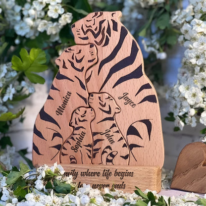 Family - Tiger Family - Personalized Wooden Puzzle