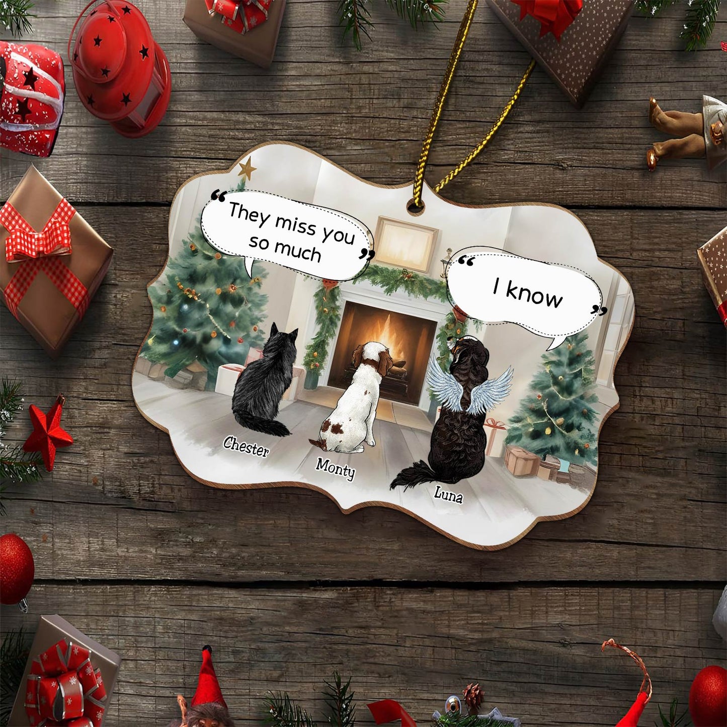 Pet Lovers - They Still Talk About You Memorial - Personalized Medallion Wooden Ornament