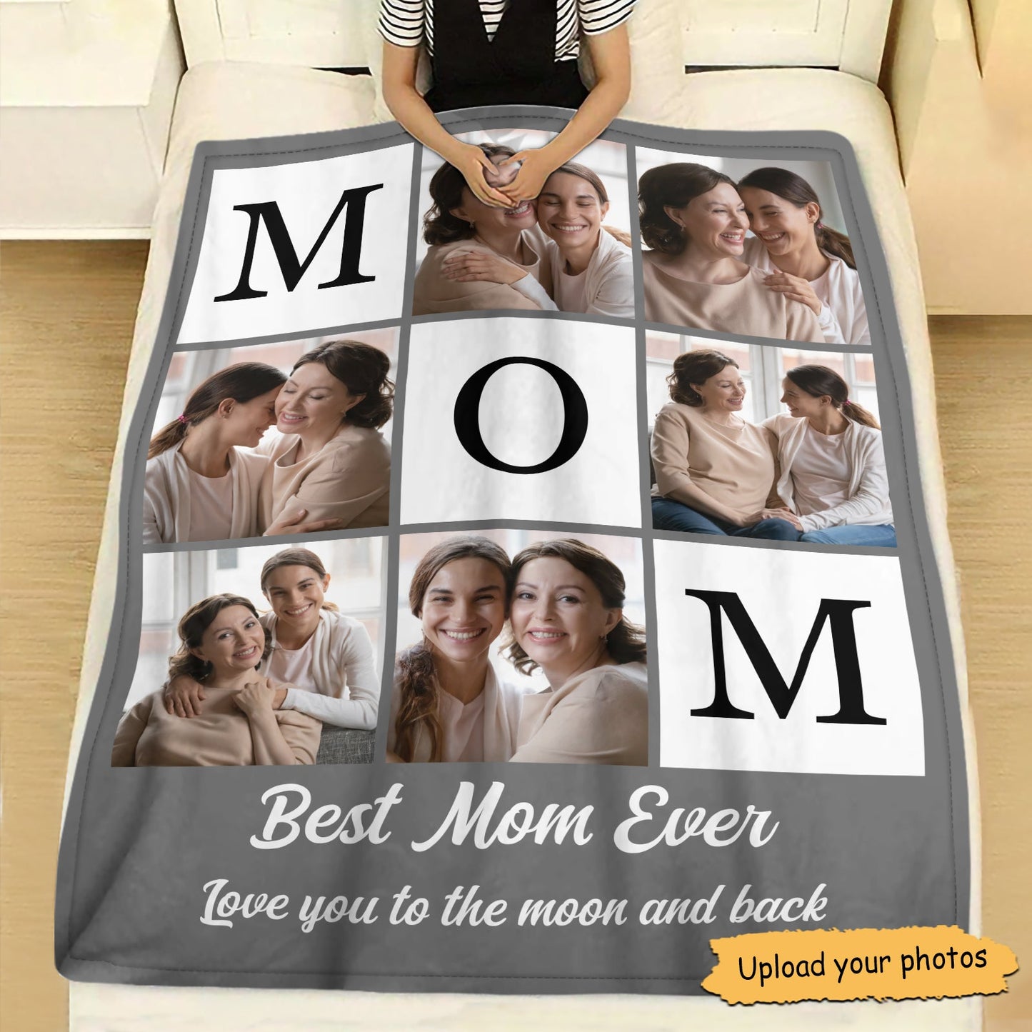 Mother - Best Mom Ever Love You To The Moon And Back - Photo Personalized Blankets