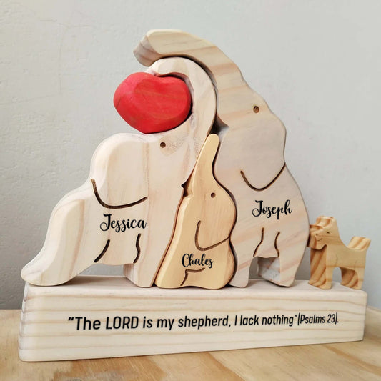 Family - Elephant Family - Personalized Wooden Puzzle