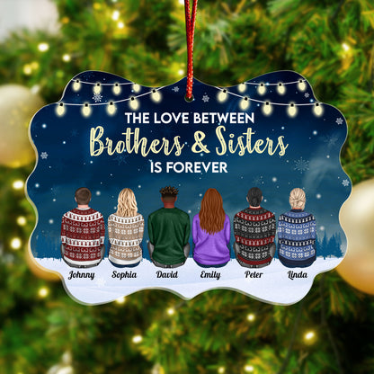 Family Never Apart In Heart - Personalized Acrylic Ornament (Ver 2)