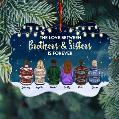 Family Never Apart In Heart - Personalized Acrylic Ornament (Ver 2)