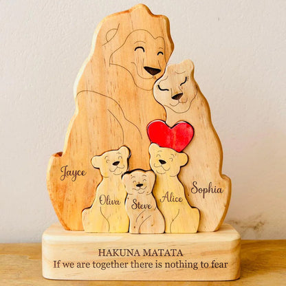 Family - Lion King Family - Personalized Wooden Puzzle