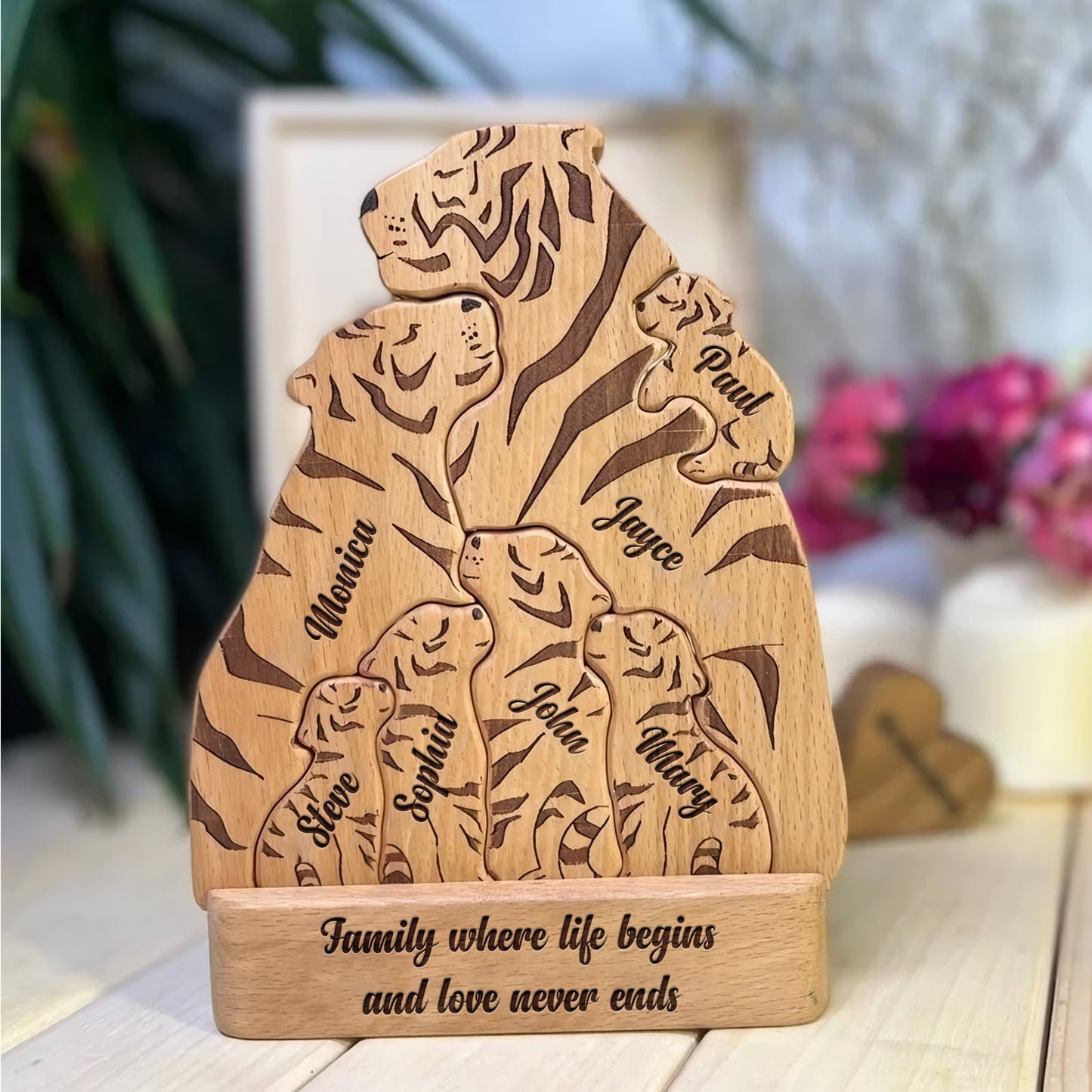 Family - Tiger Family - Personalized Wooden Puzzle