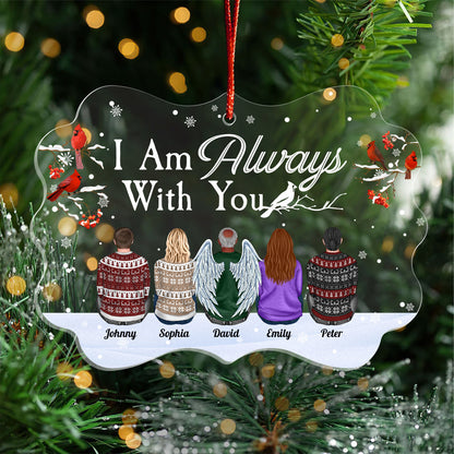 I Am Always With You - Personalized Acrylic Ornament - Family Hugging