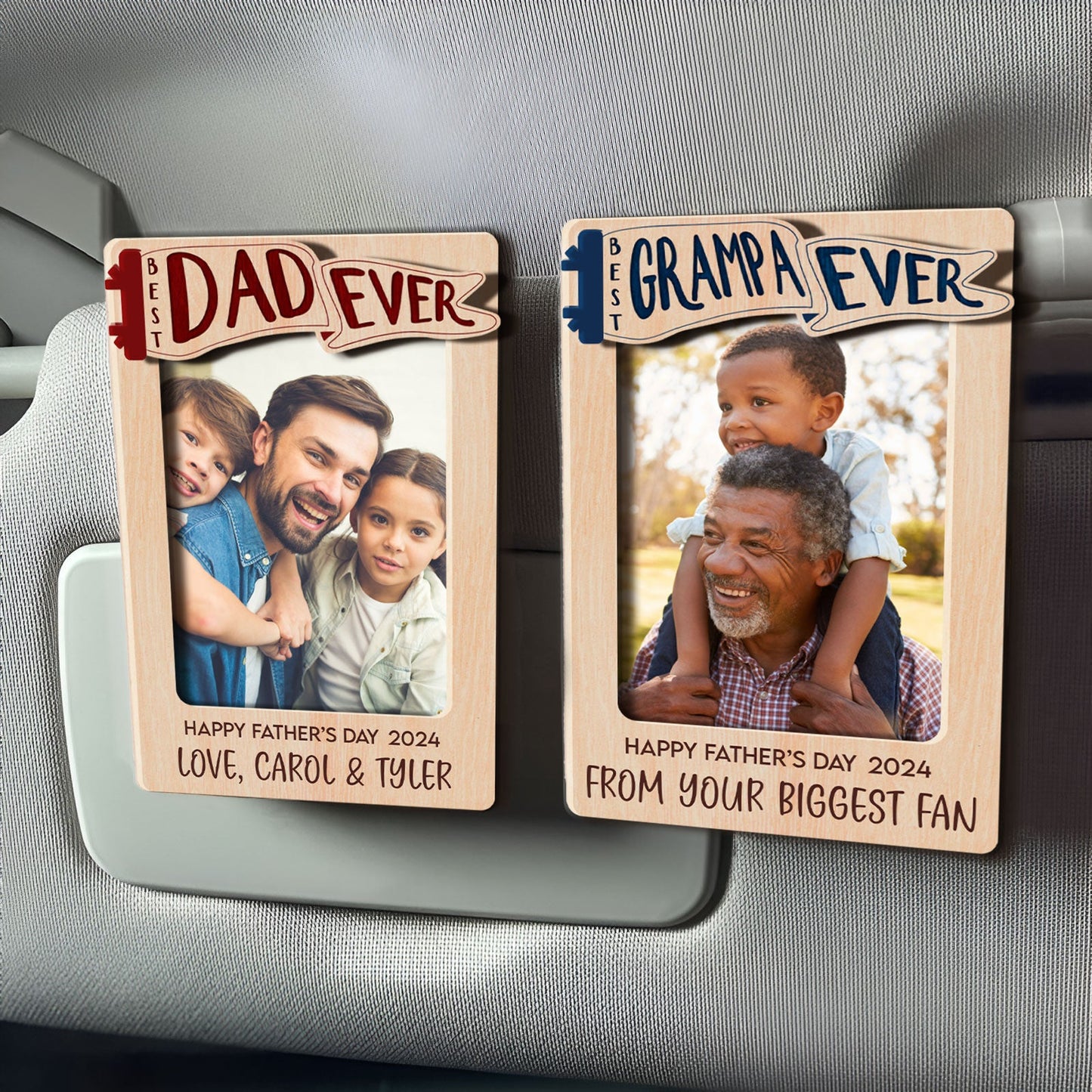 Father - Best Dad Ever - Personalized Car Visor Clip