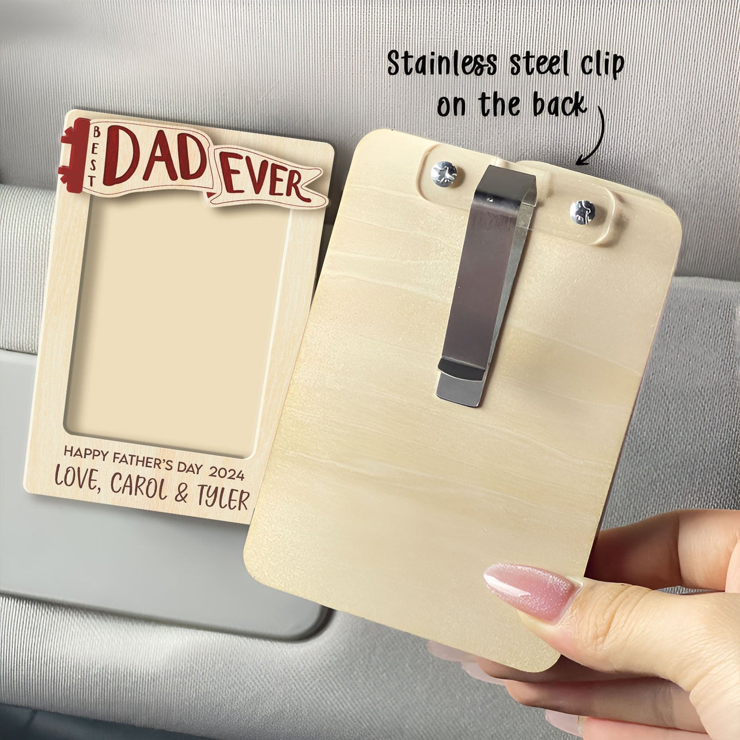 Father - Best Dad Ever - Personalized Car Visor Clip