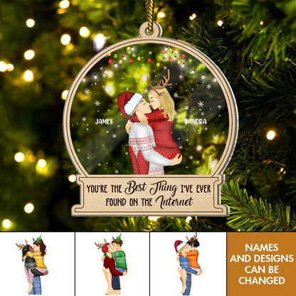 Couple - Kissing Couple Best Thing On The Internet - Personalized 2-Layered Mix Ornament