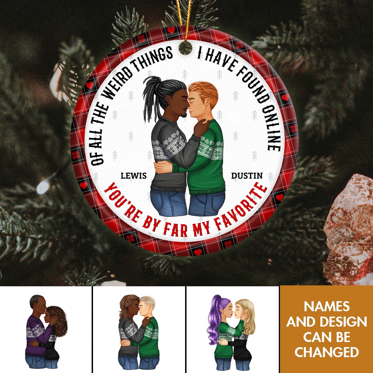 Couple - You Are My Favorite By Far - Personalized Circle Ceramic Ornament