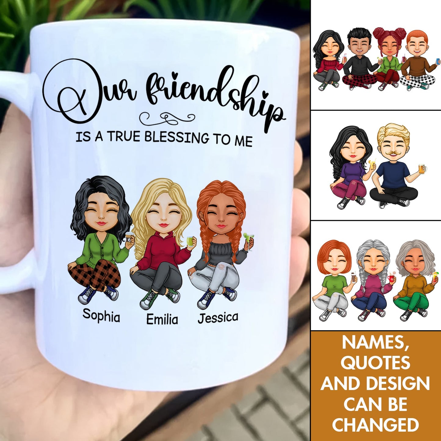 Besties - Our Friendship Is A True Blessing To Me - Personalized Mug (Ver2)