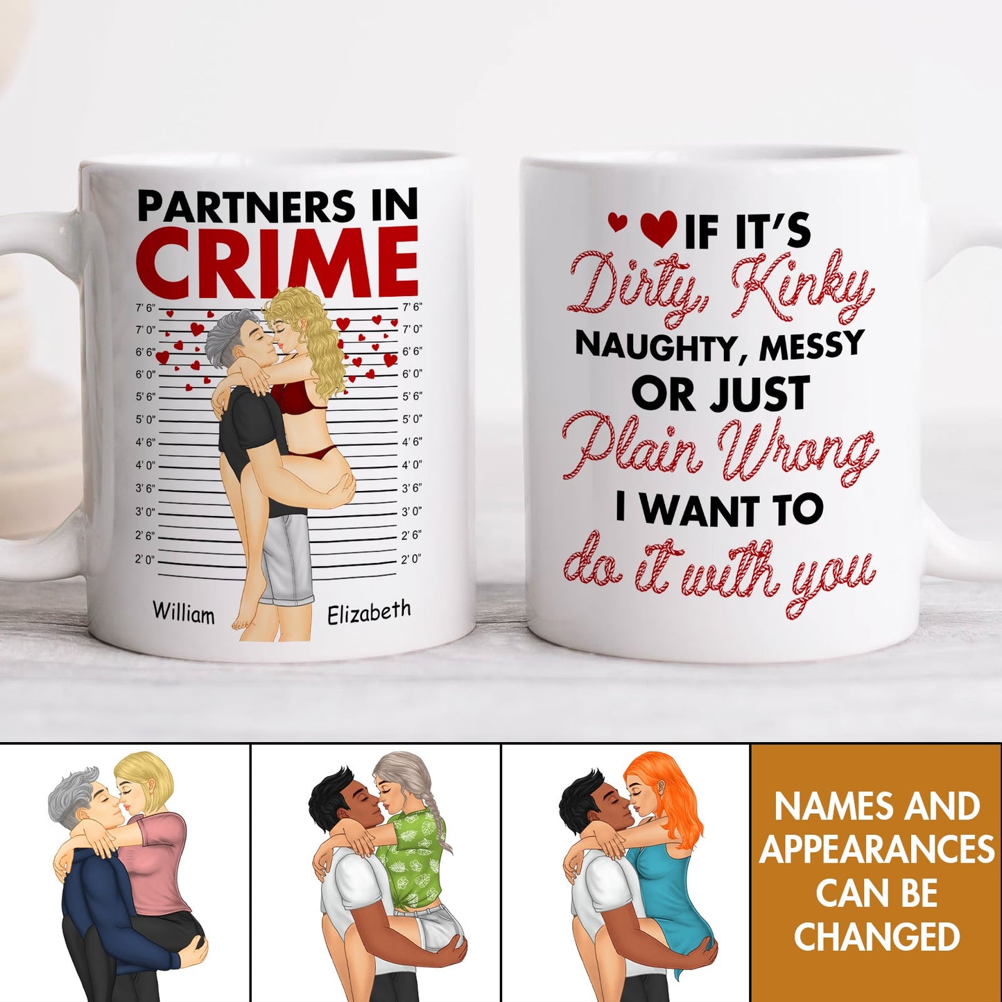 Couple - Partners In Crime - Personalized Mug