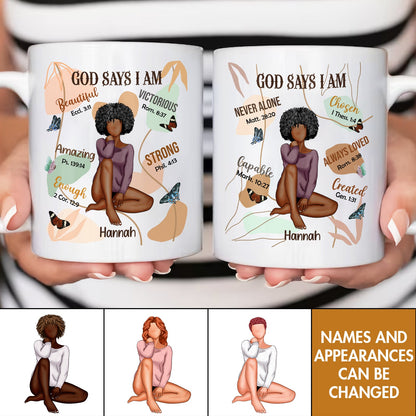 Christian - God Says I Am - Personalized Mug