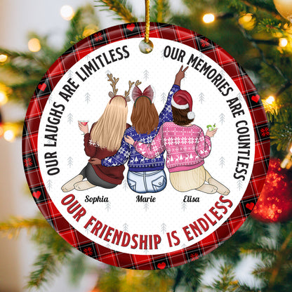 Our Friendship Is Endless - Personalized Ceramic Ornament