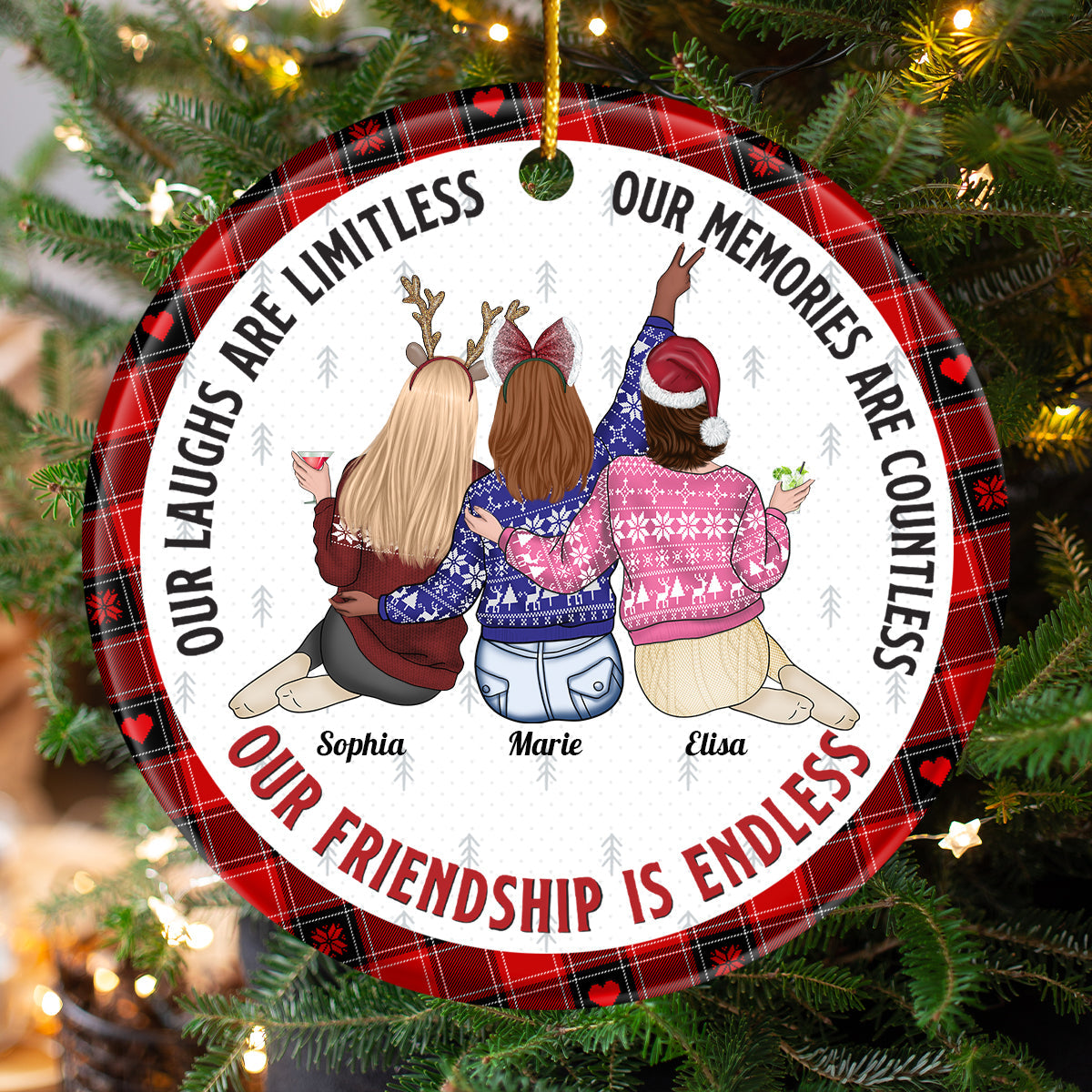 Our Friendship Is Endless - Personalized Ceramic Ornament