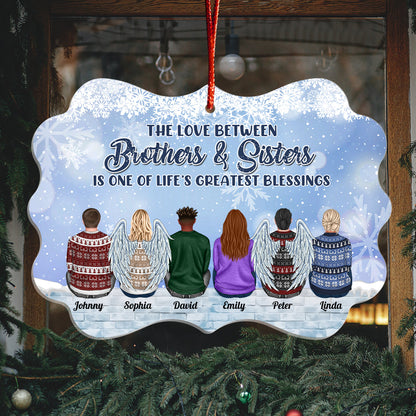 Family - The Love Between Brothers & Sisters Is Forever - Personalized Arcylic Ornament (Ver 3)