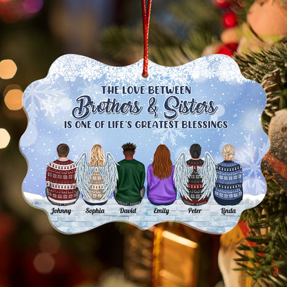 Family - The Love Between Brothers & Sisters Is Forever - Personalized Arcylic Ornament (Ver 3)