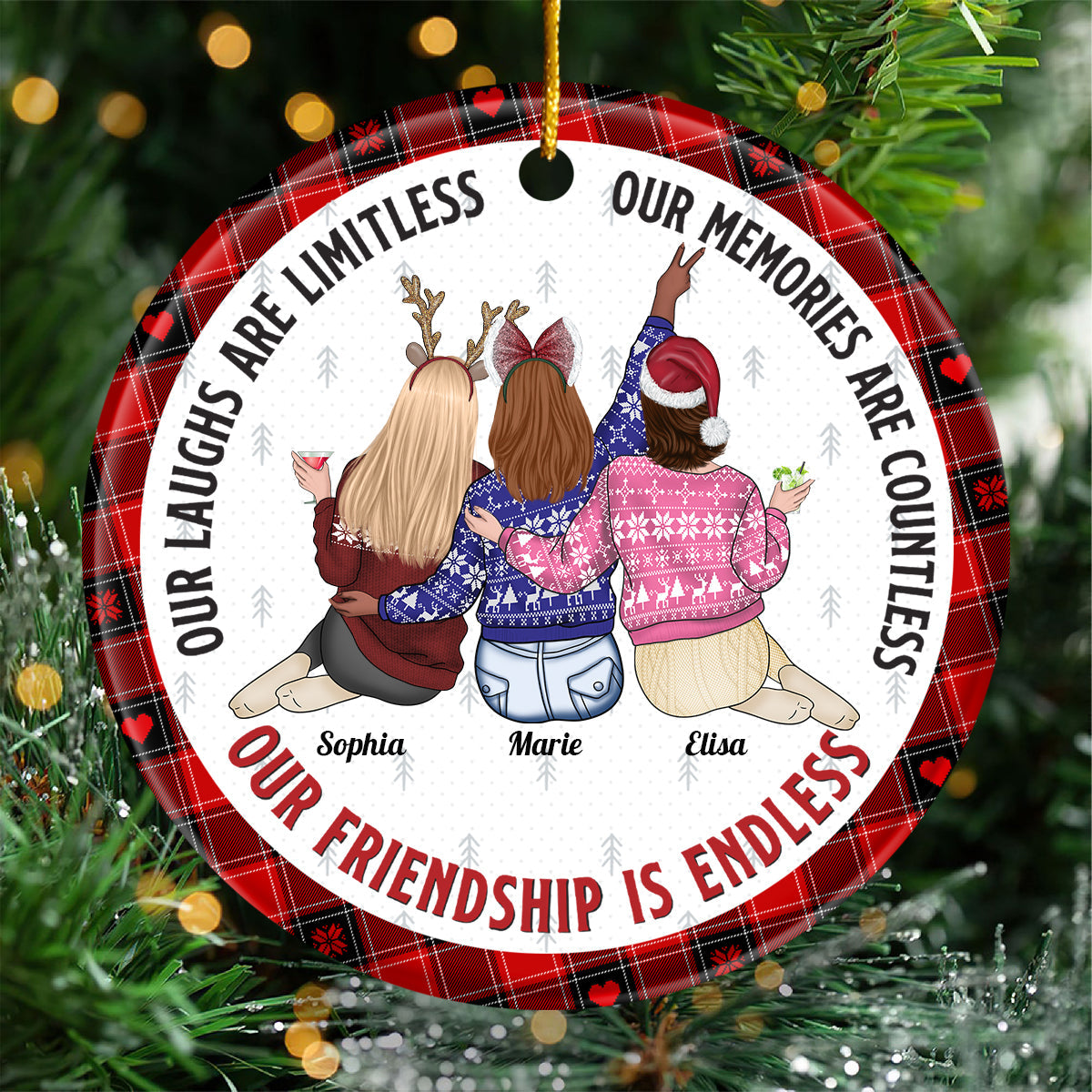 Our Friendship Is Endless - Personalized Ceramic Ornament