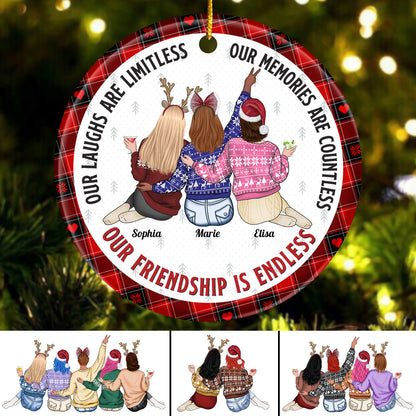 Our Friendship Is Endless - Personalized Ceramic Ornament